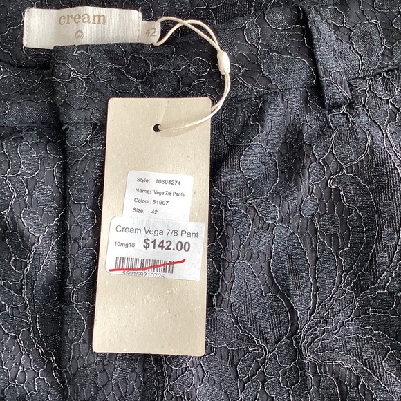 NWT Cream pants European size 42, size 16 black with silver detail - Picture 4 of 10